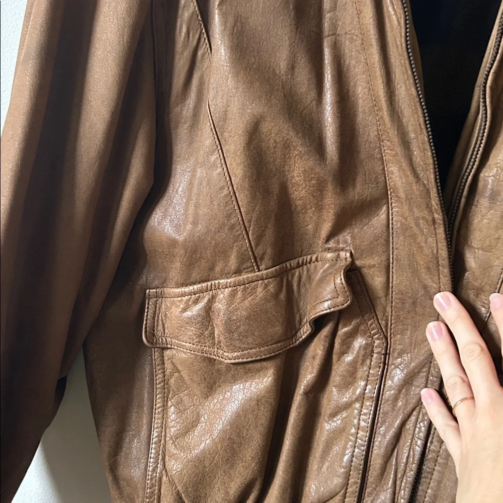 Vintage Leather Bomber Jacket Leather Warehouse XL Oversized